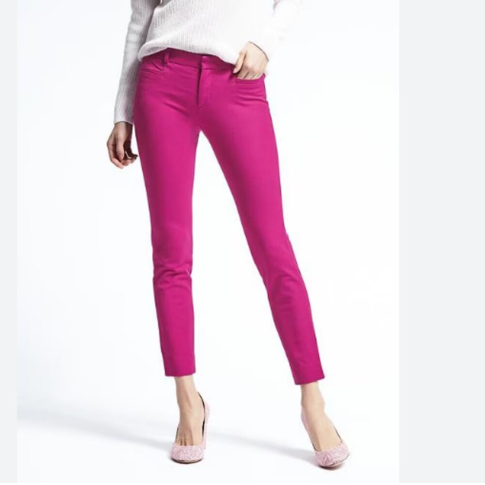BANANA REPUBLIC Sloan Fuchsia Pink Low Rise Casual Pants Women's Size 6
